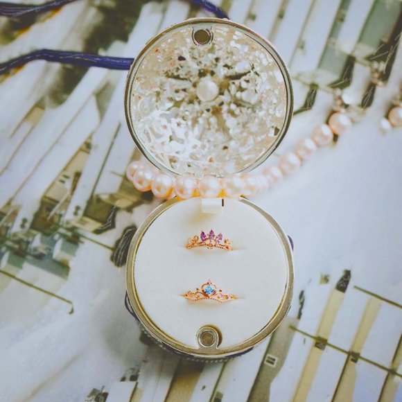 Rose Gold Vermeil Purple Tiara Crown Ring for her - Picture 5 of 10